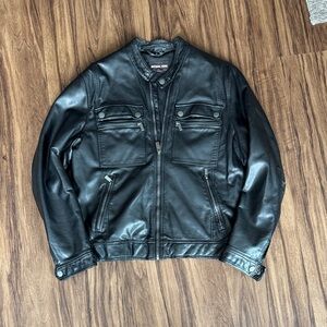 Michael Kors Black Pleather Jacket